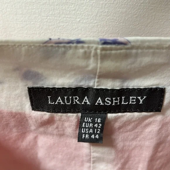 LAURA ASHLEY Seagull Stripe Beach Cotton Fit & Flare Dress Size 12 - Picture 9 of 9